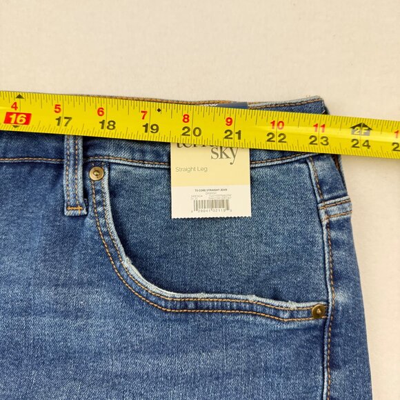 NWT Terra & Sky Women's Straight High Rise Stretch Blue Denim Jeans Plus Sz 26W - Picture 8 of 11